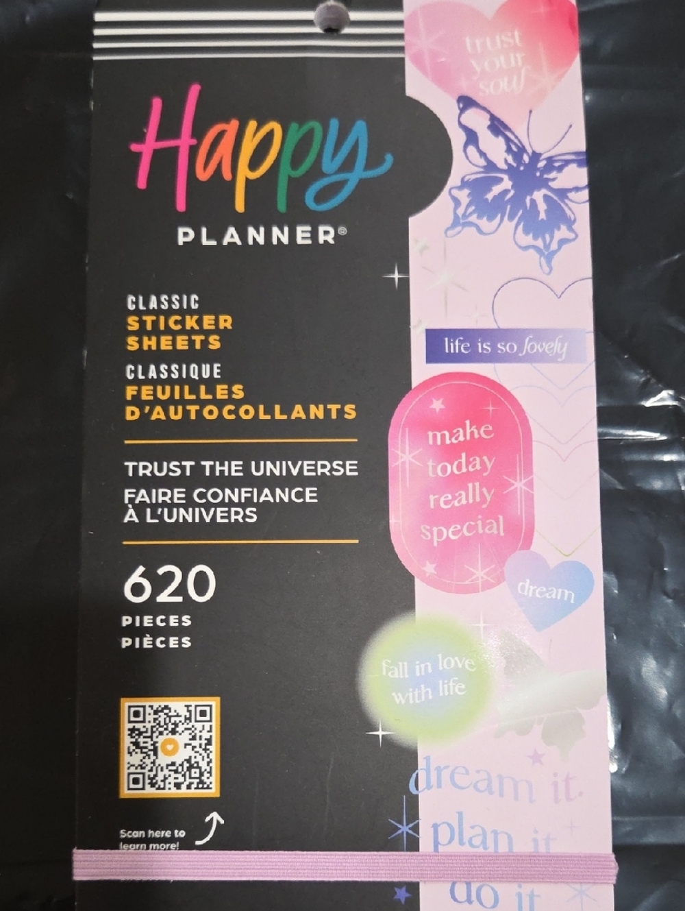 Happy Planner Sticker Sheets - Pink, Purple, Blue, Black Accents 🟨 TOTE